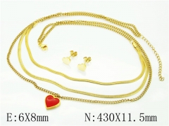 HY Wholesale Jewelry 316L Stainless Steel Earrings Necklace Jewelry Set-HY71S0020HHG