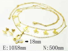 HY Wholesale Jewelry 316L Stainless Steel Earrings Necklace Jewelry Set-HY89S0523OLA