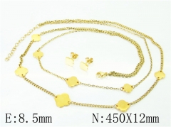 HY Wholesale Jewelry 316L Stainless Steel Earrings Necklace Jewelry Set-HY71S0021HHD