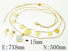 HY Wholesale Jewelry 316L Stainless Steel Earrings Necklace Jewelry Set-HY89S0522OL