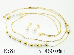 HY Wholesale Jewelry 316L Stainless Steel Earrings Necklace Jewelry Set-HY71S0040PL