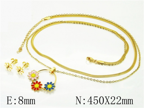 HY Wholesale Jewelry 316L Stainless Steel Earrings Necklace Jewelry Set-HY71S0018HHE