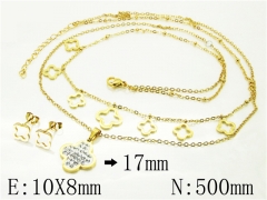HY Wholesale Jewelry 316L Stainless Steel Earrings Necklace Jewelry Set-HY89S0520OLX