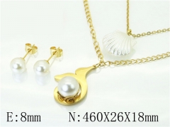 HY Wholesale Jewelry 316L Stainless Steel Earrings Necklace Jewelry Set-HY71S0102PLW