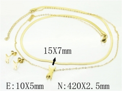 HY Wholesale Jewelry 316L Stainless Steel Earrings Necklace Jewelry Set-HY92S0101HKX