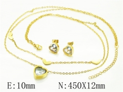 HY Wholesale Jewelry 316L Stainless Steel Earrings Necklace Jewelry Set-HY71S0080OLR