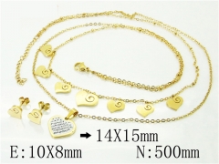 HY Wholesale Jewelry 316L Stainless Steel Earrings Necklace Jewelry Set-HY89S0524OLS