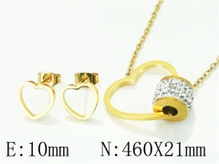 HY Wholesale Jewelry 316L Stainless Steel Earrings Necklace Jewelry Set-HY71S0070ML