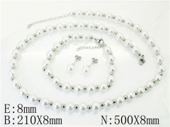 HY Wholesale Jewelry 316L Stainless Steel Earrings Necklace Jewelry Set-HY59S2493HME