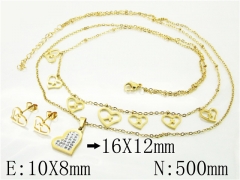 HY Wholesale Jewelry 316L Stainless Steel Earrings Necklace Jewelry Set-HY89S0516OLW
