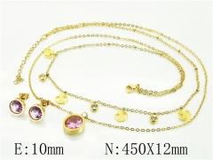 HY Wholesale Jewelry 316L Stainless Steel Earrings Necklace Jewelry Set-HY71S0094HXL