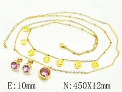 HY Wholesale Jewelry 316L Stainless Steel Earrings Necklace Jewelry Set-HY71S0092HTL