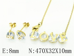 HY Wholesale Jewelry 316L Stainless Steel Earrings Necklace Jewelry Set-HY64S1318HLS