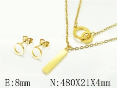 HY Wholesale Jewelry 316L Stainless Steel Earrings Necklace Jewelry Set-HY71S0076NLE