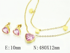 HY Wholesale Jewelry 316L Stainless Steel Earrings Necklace Jewelry Set-HY71S0058OLW