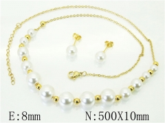 HY Wholesale Jewelry 316L Stainless Steel Earrings Necklace Jewelry Set-HY59S2492NL
