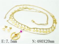 HY Wholesale Jewelry 316L Stainless Steel Earrings Necklace Jewelry Set-HY71S0022HHS