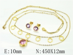 HY Wholesale Jewelry 316L Stainless Steel Earrings Necklace Jewelry Set-HY71S0023HHA