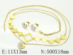 HY Wholesale Jewelry 316L Stainless Steel Earrings Necklace Jewelry Set-HY71S0024HHY