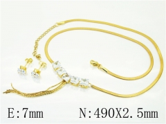 HY Wholesale Jewelry 316L Stainless Steel Earrings Necklace Jewelry Set-HY71S0064NLX