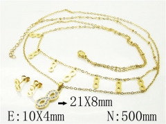 HY Wholesale Jewelry 316L Stainless Steel Earrings Necklace Jewelry Set-HY89S0518OLV