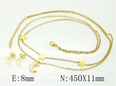 HY Wholesale Jewelry 316L Stainless Steel Earrings Necklace Jewelry Set-HY71S0101PL