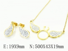 HY Wholesale Jewelry 316L Stainless Steel Earrings Necklace Jewelry Set-HY71S0059MLA