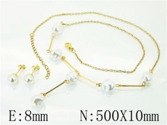 HY Wholesale Jewelry 316L Stainless Steel Earrings Necklace Jewelry Set-HY71S0045NLE