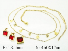 HY Wholesale Jewelry 316L Stainless Steel Earrings Necklace Jewelry Set-HY71S0088HEL