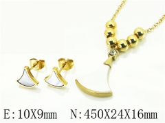 HY Wholesale Jewelry 316L Stainless Steel Earrings Necklace Jewelry Set-HY71S0027NLE