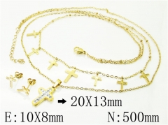 HY Wholesale Jewelry 316L Stainless Steel Earrings Necklace Jewelry Set-HY89S0525OLD