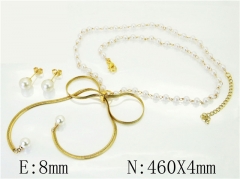 HY Wholesale Jewelry 316L Stainless Steel Earrings Necklace Jewelry Set-HY71S0043NLC