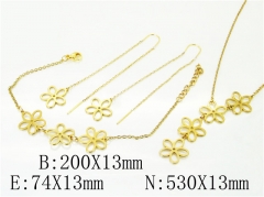 HY Wholesale Jewelry 316L Stainless Steel Earrings Necklace Jewelry Set-HY71S0105HID