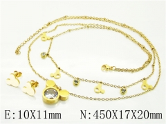 HY Wholesale Jewelry 316L Stainless Steel Earrings Necklace Jewelry Set-HY71S0091HXL