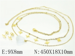 HY Wholesale Jewelry 316L Stainless Steel Earrings Necklace Jewelry Set-HY71S0103PLQ