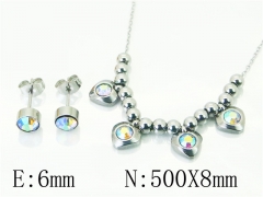 HY Wholesale Jewelry 316L Stainless Steel Earrings Necklace Jewelry Set-HY91S1528PX