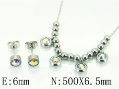 HY Wholesale Jewelry 316L Stainless Steel Earrings Necklace Jewelry Set-HY91S1510PV