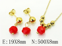 HY Wholesale Jewelry 316L Stainless Steel Earrings Necklace Jewelry Set-HY91S1543MC