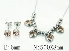 HY Wholesale Jewelry 316L Stainless Steel Earrings Necklace Jewelry Set-HY91S1531PB