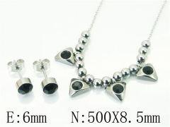 HY Wholesale Jewelry 316L Stainless Steel Earrings Necklace Jewelry Set-HY91S1536PF
