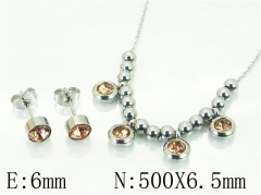 HY Wholesale Jewelry 316L Stainless Steel Earrings Necklace Jewelry Set-HY91S1513PF