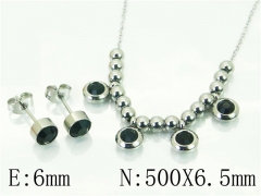 HY Wholesale Jewelry 316L Stainless Steel Earrings Necklace Jewelry Set-HY91S1512PE