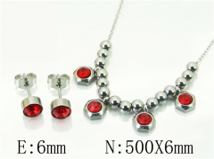 HY Wholesale Jewelry 316L Stainless Steel Earrings Necklace Jewelry Set-HY91S1521PU