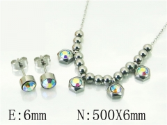 HY Wholesale Jewelry 316L Stainless Steel Earrings Necklace Jewelry Set-HY91S1517PW