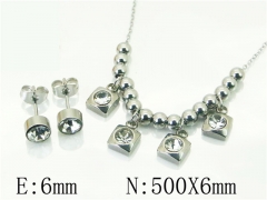 HY Wholesale Jewelry 316L Stainless Steel Earrings Necklace Jewelry Set-HY91S1523PA