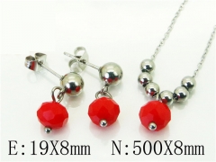 HY Wholesale Jewelry 316L Stainless Steel Earrings Necklace Jewelry Set-HY91S1549LV