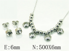 HY Wholesale Jewelry 316L Stainless Steel Earrings Necklace Jewelry Set-HY91S1518PE
