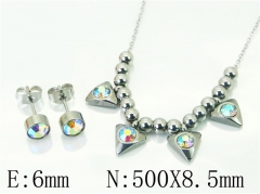 HY Wholesale Jewelry 316L Stainless Steel Earrings Necklace Jewelry Set-HY91S1534PR