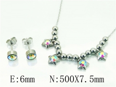 HY Wholesale Jewelry 316L Stainless Steel Earrings Necklace Jewelry Set-HY91S1498PQ
