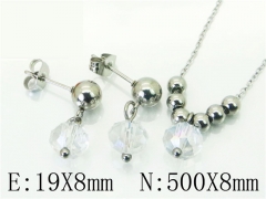 HY Wholesale Jewelry 316L Stainless Steel Earrings Necklace Jewelry Set-HY91S1546LX